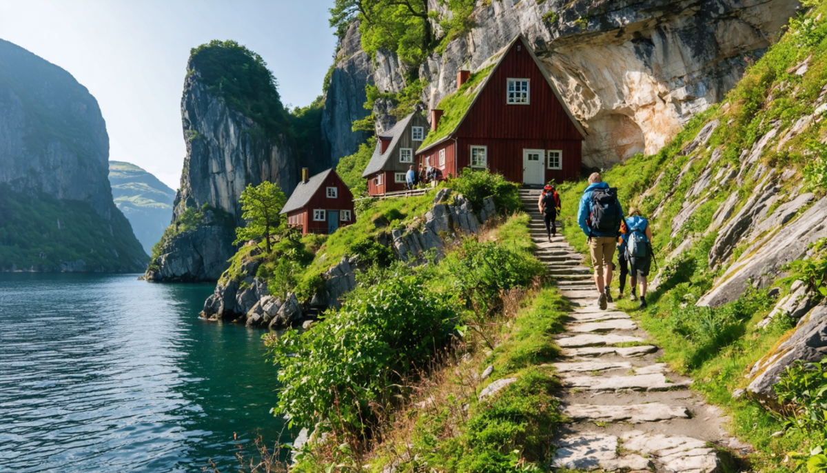 découvrez helleren à jøssingfjord : admirez les maisons troglodytes pittoresques et profitez de randonnées immersives en pleine nature sauvage et préservée.