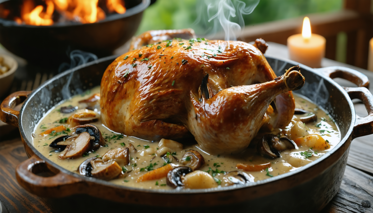 découvrez notre recette simple et gourmande de pintade en cocotte, sublimée par une crème onctueuse pour un plat savoureux et réconfortant.